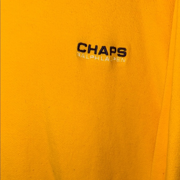 Chaps Ralph Lauren Bright Yellow V-Neck Pullover - Picture 2 of 6